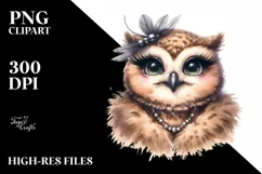 Washed Watercolor Owl Portrait | Clipart Product Image 1