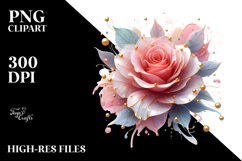 Rose Watercolor Splash PNG Product Image 2