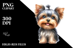 Watercolor Cute Yorkshire Terrier PNG Product Image 2