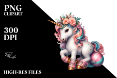 Colorful Baby Unicorn at Harlem Ballroom, PNG Product Image 2