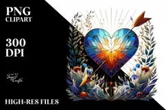 Stained Heart with Arrow, Transparent PNG Product Image 2
