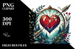 Stained Heart with Arrow, Transparent PNG Product Image 2
