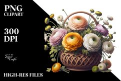 Artistic Basket Ranunculus | Sublimation Clipart Product Image 3