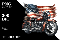 Watercolor Vintage Motorcycle USA Flag, 20 oz Tumbler Product Image 2