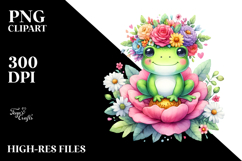 Vibrant Frog with Flower Crown Product Image 2