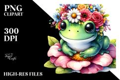 Vibrant Frog with Flower Crown Product Image 2