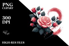 Simple Paint Brush Style Heart PNG Product Image 2