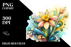 Abstract Pastel Wooden Small Stained Daffodil , 20 oz Product Image 2