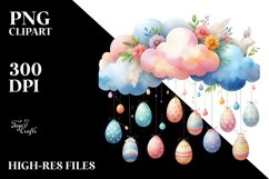 Cloud with Easter Eggs, High-Res PNG Product Image 2