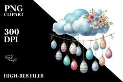 Colorful Cloud with Easter Eggs PNG Product Image 2