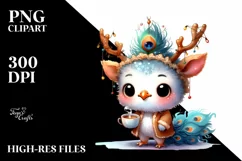 Baby Peacock with Santa Hat, High-res PNG Product Image 3