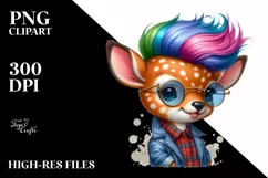 Vibrant Deer in Watercolor, High-Res PNG Product Image 1