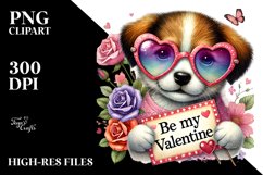 Puppy with Heart Sunglasses PNG Product Image 2