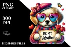Detailed Puppy with Heart Sunglasses, PNG Product Image 2
