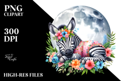 Baby Zebra Summer Cloud PNG Product Image 2