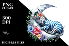Baby Zebra Summer Cloud PNG Product Image 2