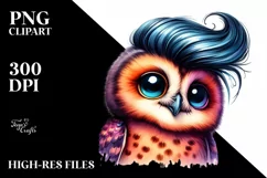 Happy Baby Owl Posing PNG Product Image 3