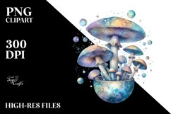 Mystical Celestial Mushroom,Watercolor PNG Product Image 1