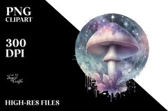 Mystical Celestial Mushroom,Watercolor PNG Product Image 3