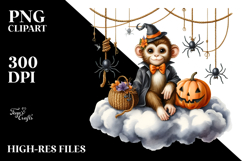 Monkey Dressed for Halloween PNG Product Image 2