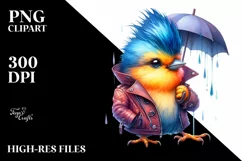 Revolted Baby Bird with Raincoat PNG Product Image 1