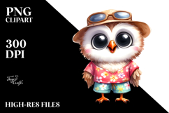 Child Owl Standing | Watercolor Clipart Product Image 2