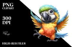 Funny Dancing Baby Macaw | Watercolor Clipart Product Image 2