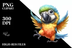 Funny Dancing Baby Macaw | Watercolor Clipart Product Image 3