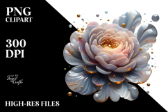 Glossy Ranunculus in Material, PNG Product Image 2