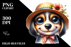 Expressive Puppy with Flower Clipart Product Image 2