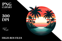 Tropical Island Sunset, Tshirt Style, Transparent PNG Product Image 2