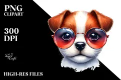 Expressive Baby Dog with Sunglasses PNG Product Image 2