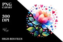 Watercolor Washed Flower PNG Product Image 2