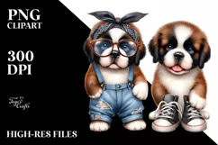 Baby Saint Bernard Fancy es Clipart Product Image 1