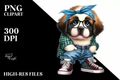 Baby Saint Bernard Fancy es Clipart Product Image 1
