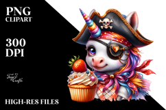 Colorful Baby Unicorn with Pirate&#039;s Eye Patch, PNG Product Image 2