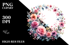 Colorful Wreath with Pink Roses Product Image 2