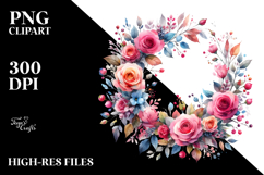 Colorful Wreath with Pink Roses Product Image 2
