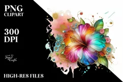 Watercolor Luxury Flower Love Splash Clipart Product Image 1