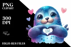 Vibrant Seal Love Sign Clipart Product Image 1