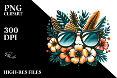 Retro Tropical Beach Waves Clipart PNG Product Image 2