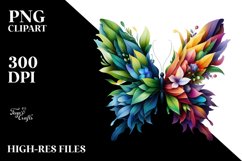 Butterfly with 3D Looking Flowers PNG Product Image 1