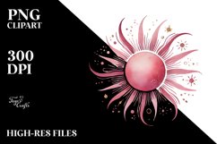 Smiling Pinkish Sun, Transparent PNG Product Image 2