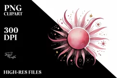 Smiling Pinkish Sun, Transparent PNG Product Image 2