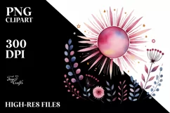 Smiling Pinkish Sun, Transparent PNG Product Image 2
