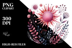 Smiling Pinkish Sun, Transparent PNG Product Image 2