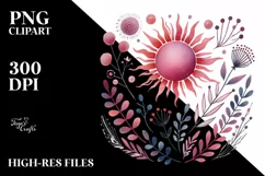 Smiling Pinkish Sun, Transparent PNG Product Image 2