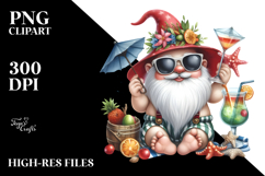 Cool Gnome Drinking a Cocktail, Transparent PNG Product Image 2