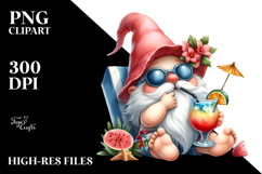 Cool Gnome with Cocktail, Transparent PNG Product Image 2