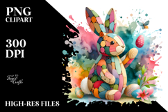 Colorful Bunny made of Wood PNG Product Image 2
